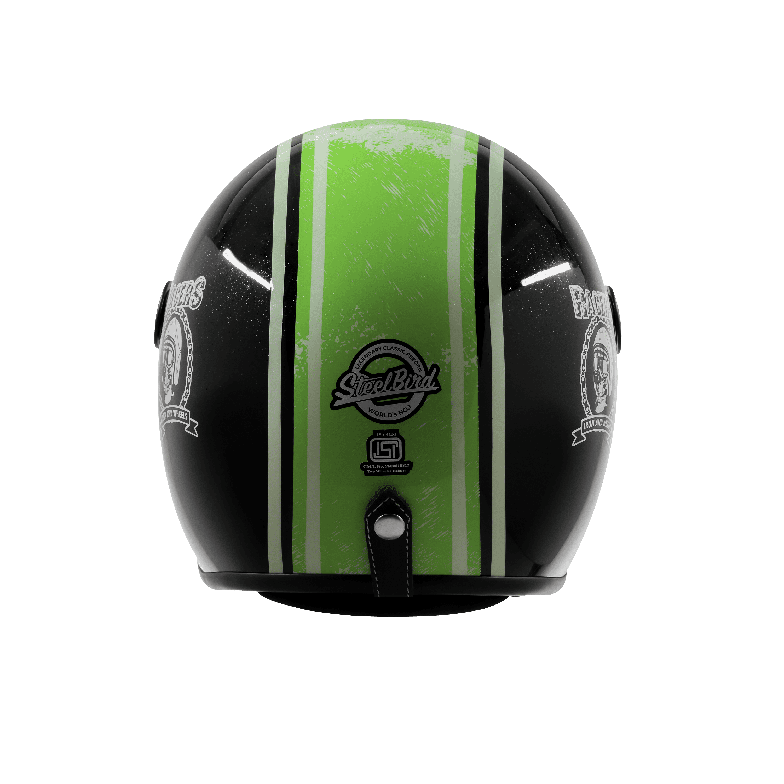 SBH-56 VINTAGE RACERS GLOSSY BLACK WITH DARK GREEN